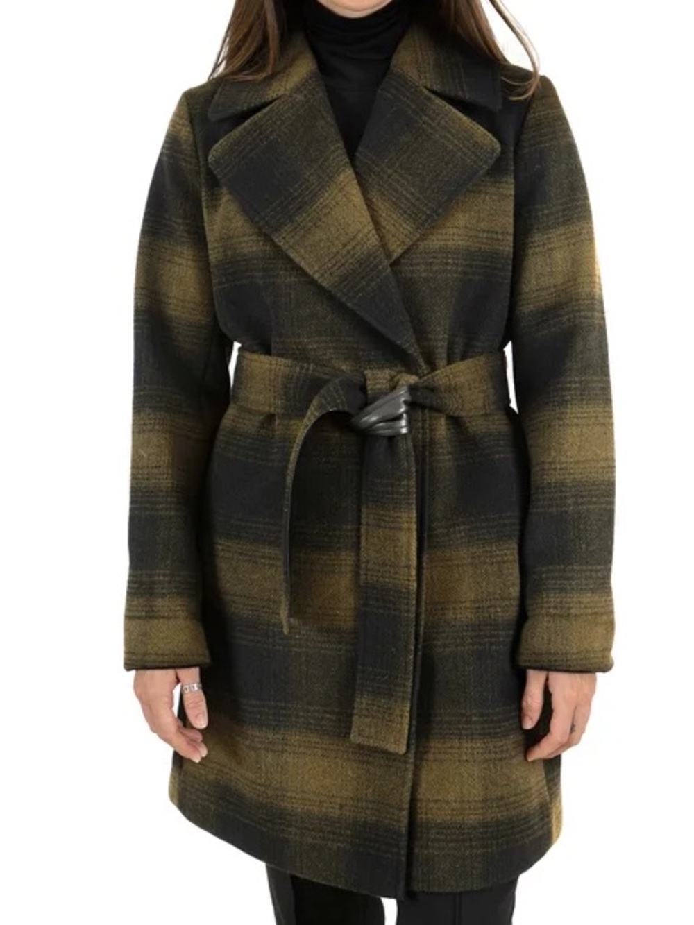 Frye Women's Wrap Coat, Green (Plaid), X-Small, Small & Medium Available - NWT